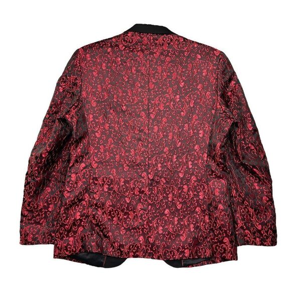 Coofandy Men's Size Medium Black & Red Tuxedo Jacket‎ - Picture 6 of 11